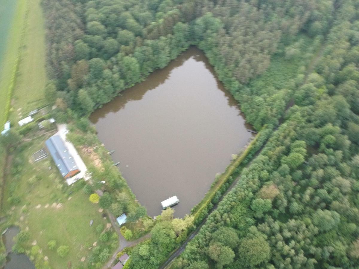 Florennes Gite Neuf 150 M2 Devant Un Grand Lac Prive De 2 Hectares Poissonneux Au Milieu Des Bois المظهر الخارجي الصورة